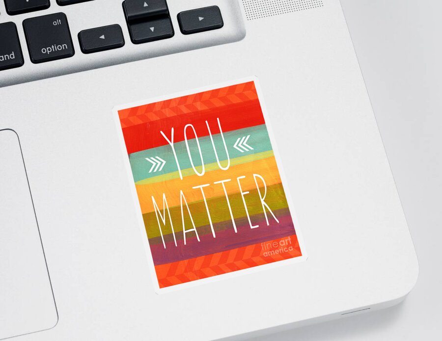 Stripes Sticker featuring the painting You Matter by Linda Woods