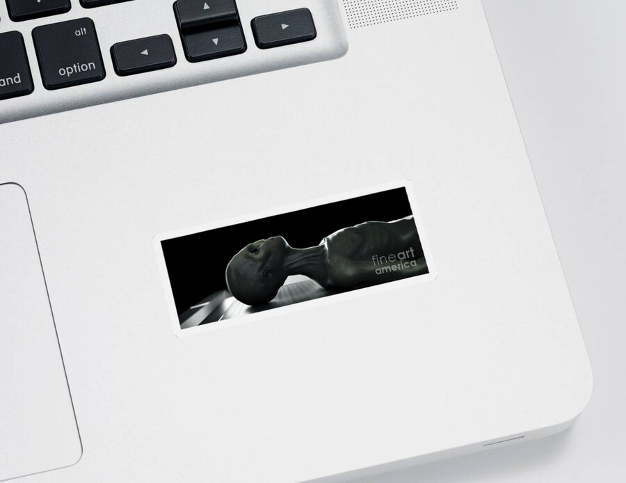 Alien Sticker featuring the photograph Alien Autopsy #3 by Science Picture Co