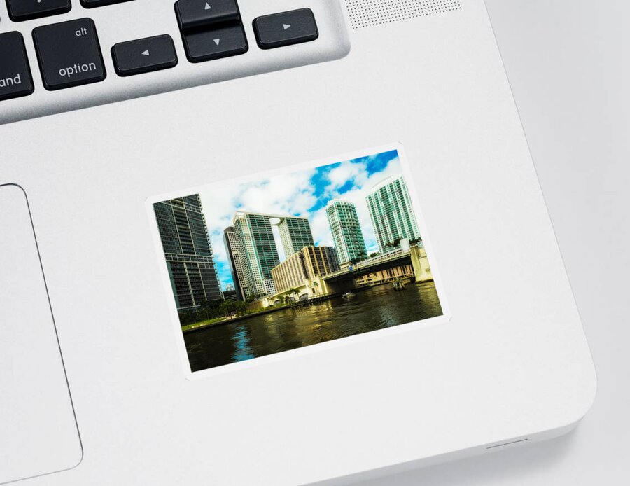 Architecture Sticker featuring the photograph Downtown Miami by Raul Rodriguez