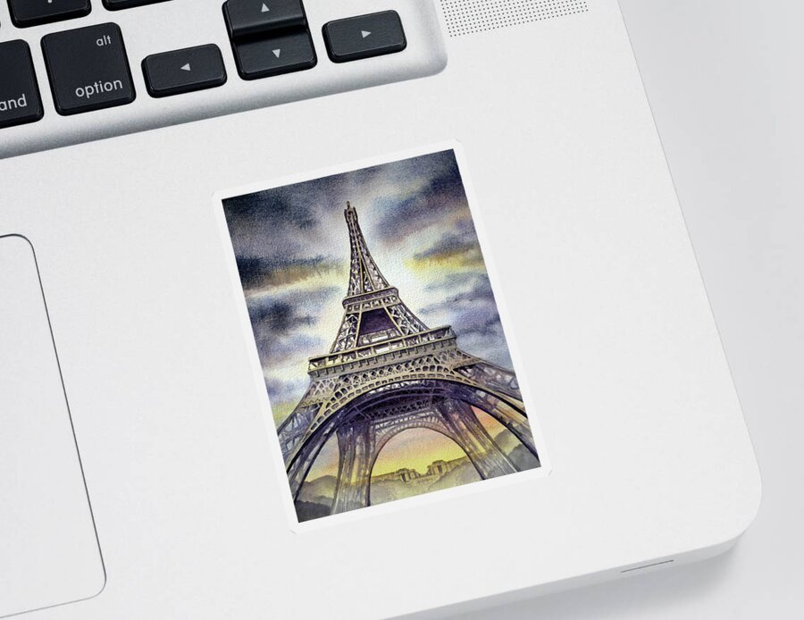 Eiffel Sticker featuring the painting Eiffel Tower by Irina Sztukowski