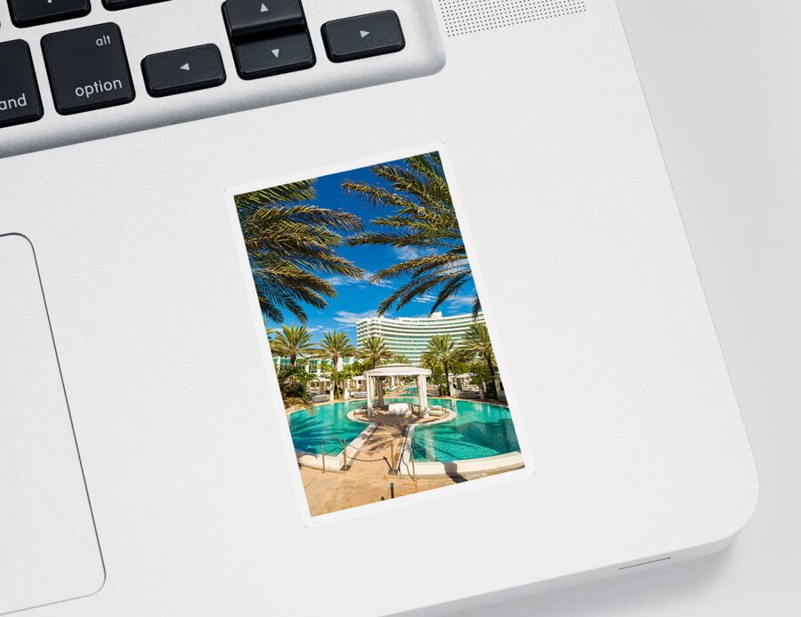 Architecture Sticker featuring the photograph Fontainebleau Hotel #3 by Raul Rodriguez