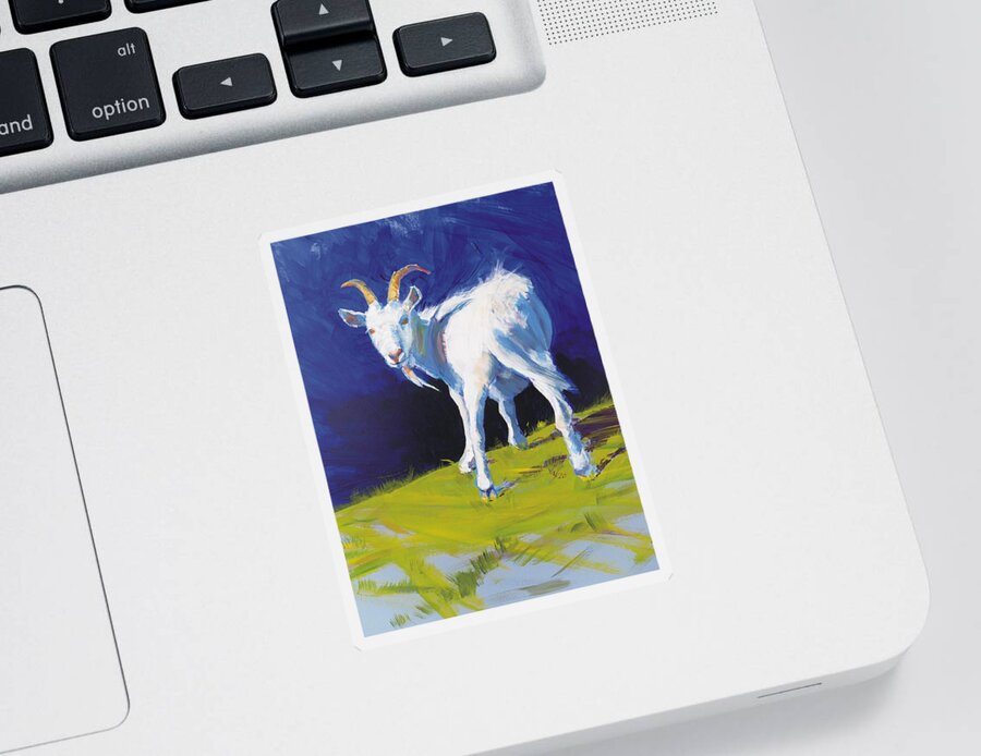 Goats Sticker featuring the painting Goat #3 by Mike Jory