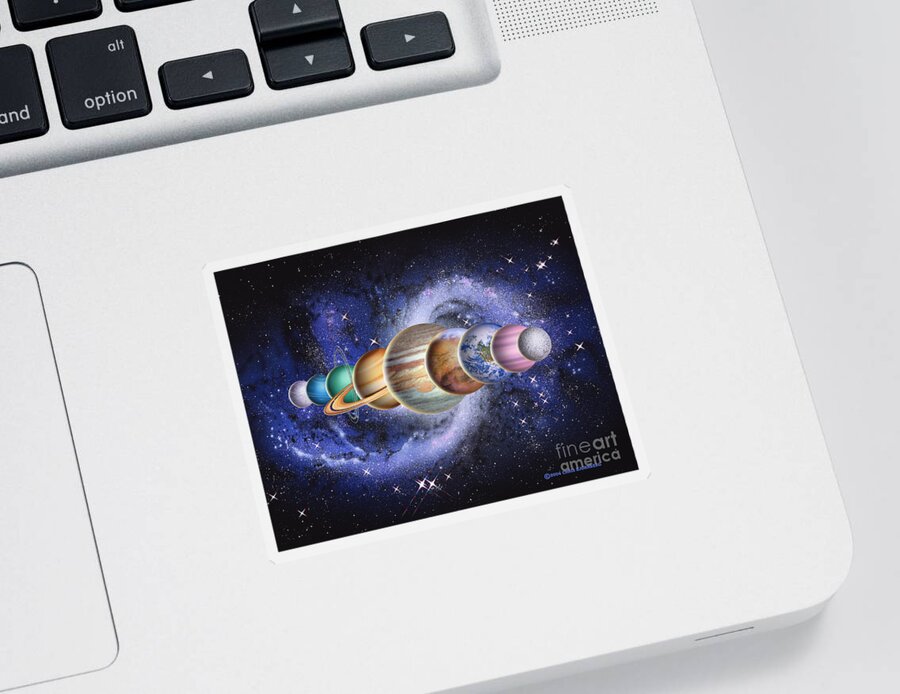 Earth Sticker featuring the photograph Planets In The Solar System #3 by Chris Bjornberg
