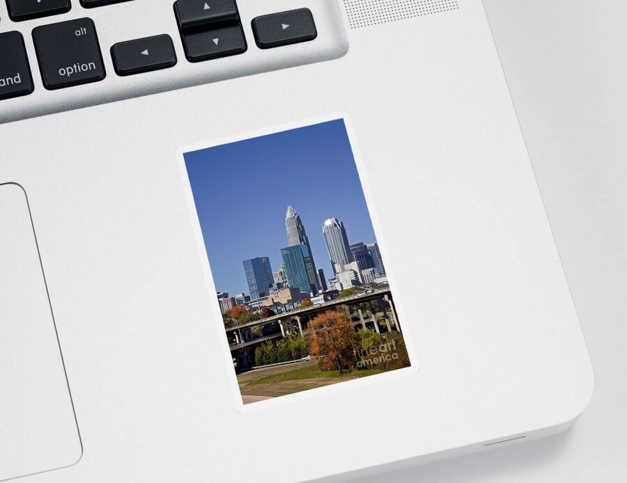 Skyline Sticker featuring the photograph Charlotte Skyline #4 by Jill Lang