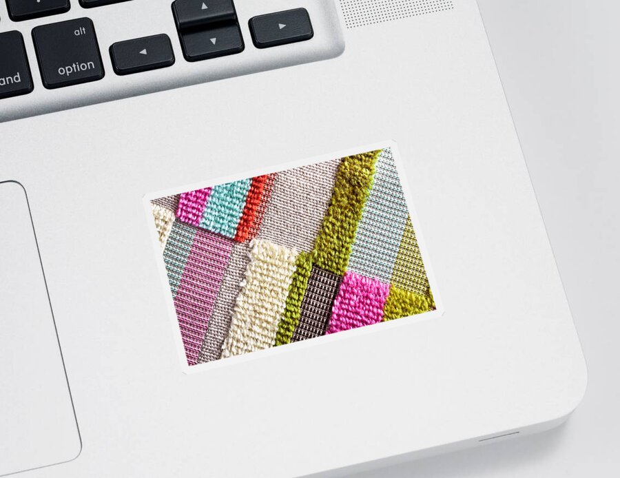 Abstract Sticker featuring the photograph Colorful cloth #4 by Tom Gowanlock