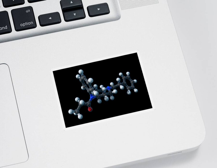 Model Sticker featuring the photograph Fentanyl, Molecular Model #4 by Evan Oto