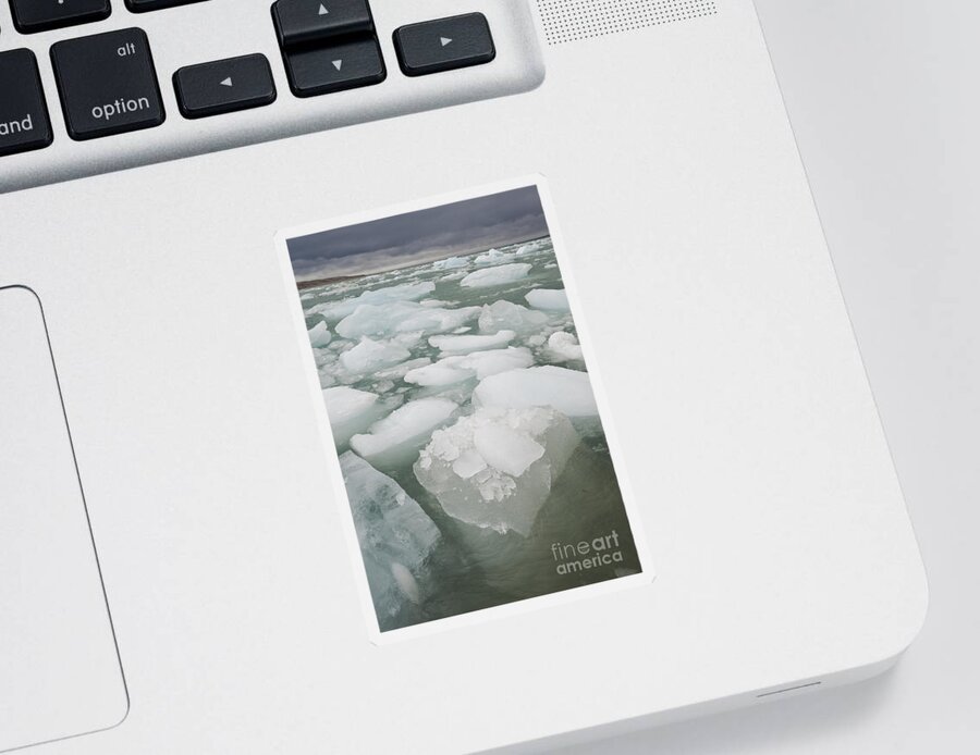 Arctic Sticker featuring the photograph Ice Floes And Stormy Sky, Spitsbergen #4 by John Shaw