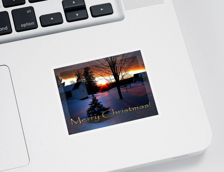 Merry Christmas Sticker featuring the photograph Merry Christmas #1 by Savannah Gibbs