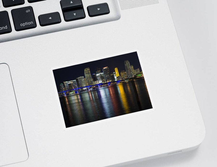 Architecture Sticker featuring the photograph Miami Downtown Skyline by Raul Rodriguez