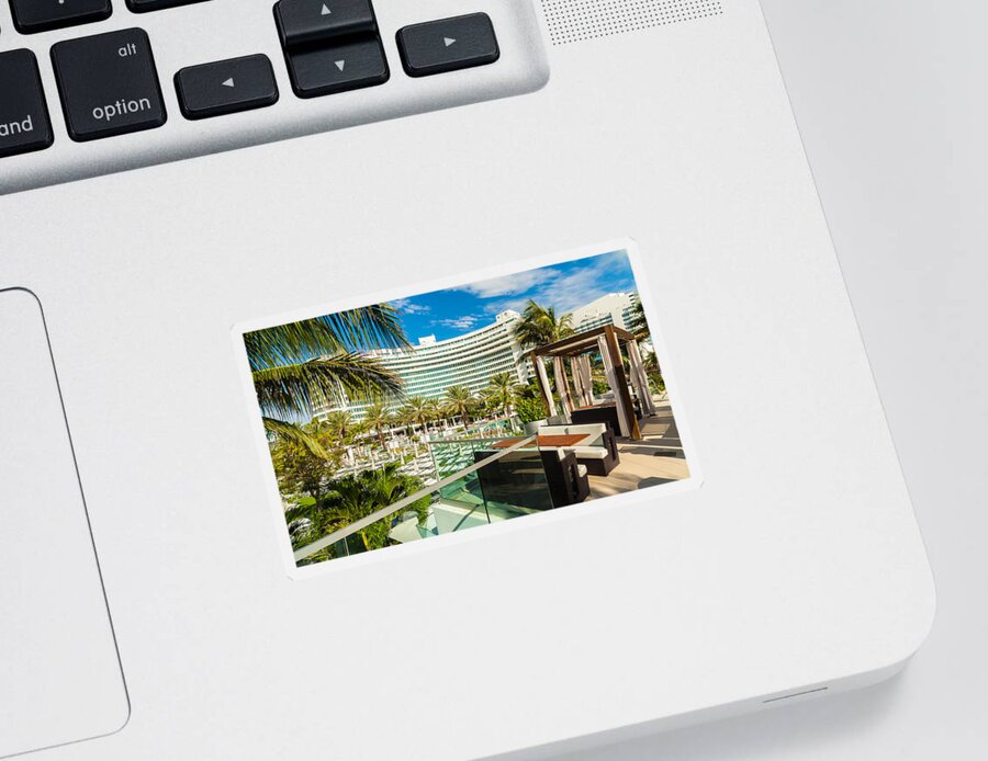Architecture Sticker featuring the photograph Fontainebleau Hotel by Raul Rodriguez
