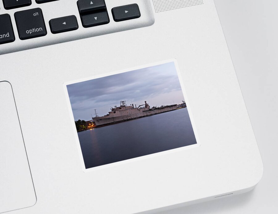 Richard Reeve Sticker featuring the photograph 50 Shades of Gray at Philadelphia Navy Yard by Richard Reeve