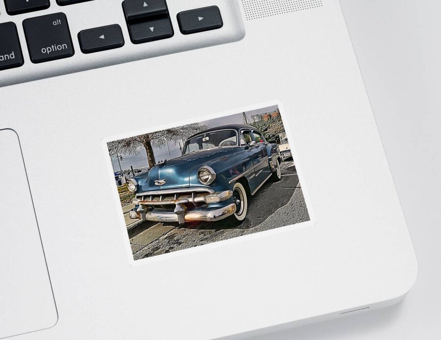 Victor Montgomery Sticker featuring the photograph '54 Chevy #54 by Vic Montgomery