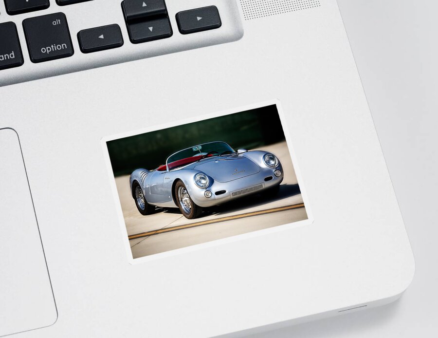 Automobile Sticker featuring the photograph 550 Spyder by Peter Tellone