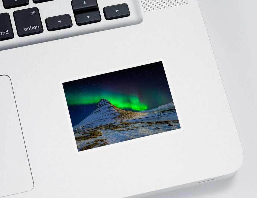 Photography Sticker featuring the photograph Aurora Borealis Or Northern Lights #6 by Panoramic Images