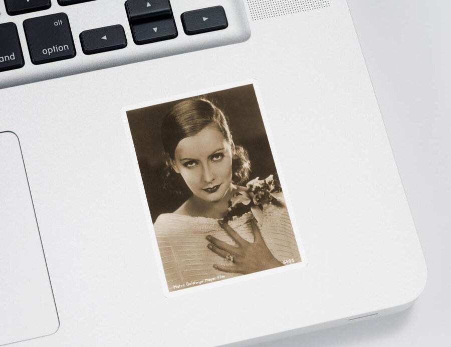 Entertainment Sticker featuring the photograph Greta Garbo, Hollywood Movie Star #1 by Photo Researchers