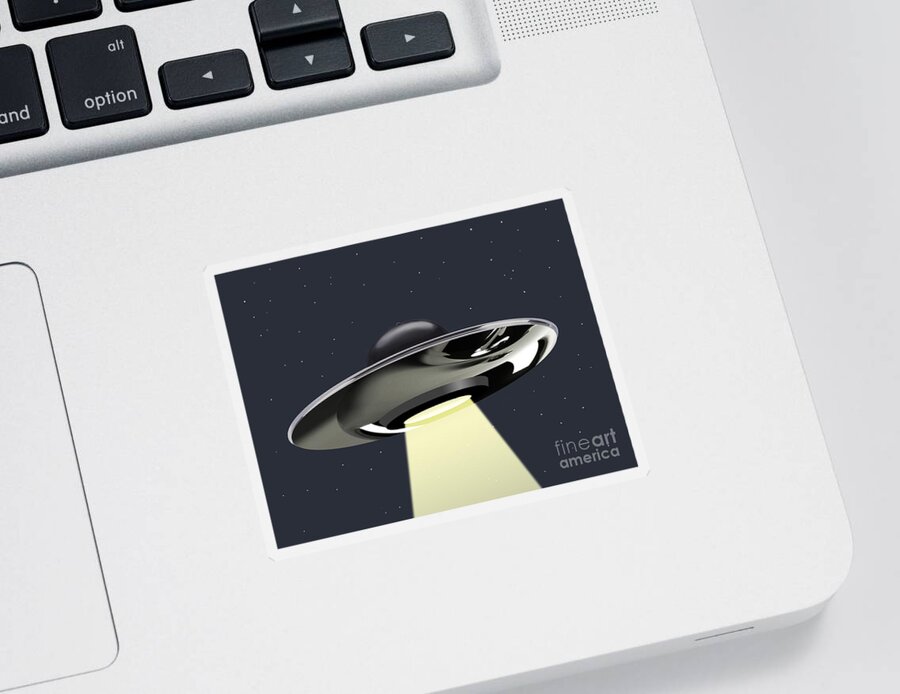 Illustration Sticker featuring the photograph Ufo #7 by Spencer Sutton