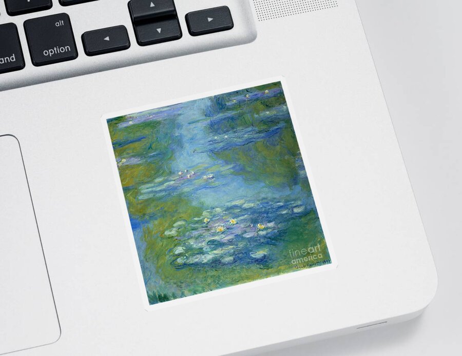 French Sticker featuring the painting Waterlilies by Claude Monet
