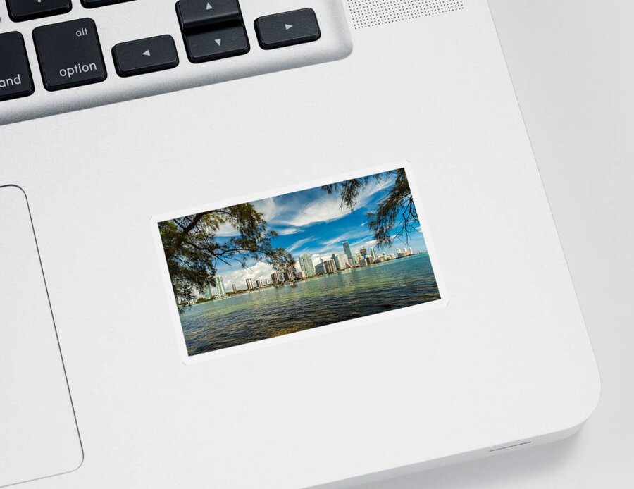 Architecture Sticker featuring the photograph Miami Skyline #9 by Raul Rodriguez