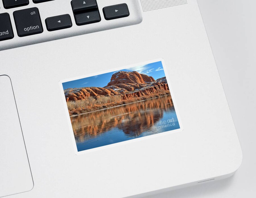 Moab Utah Sticker featuring the photograph A Bump In The Green River by Adam Jewell