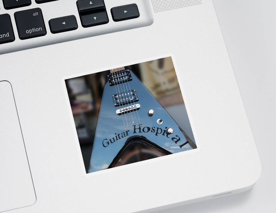 Guitar Sticker featuring the photograph A Place For Sick Guitars by Gary Slawsky