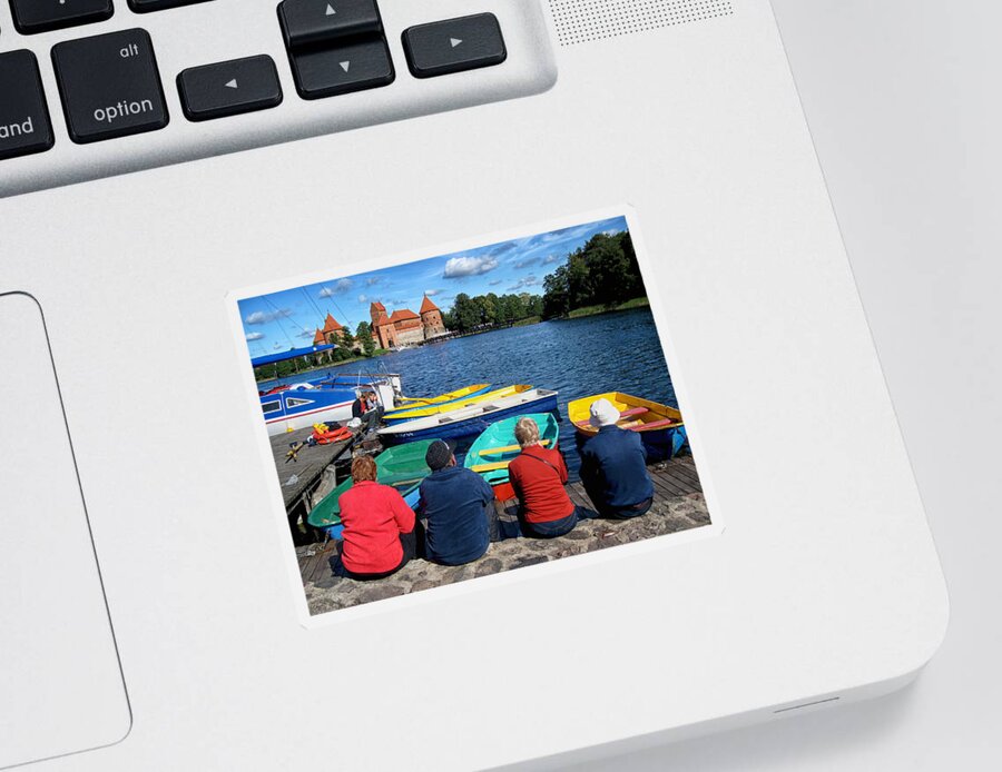 Landscapes Sticker featuring the photograph A Summer Day at Trakai Castle Lithuania by Mary Lee Dereske