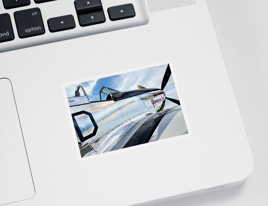 P-51 Sticker featuring the photograph A Truly Glamorous Gal by Chris Buff