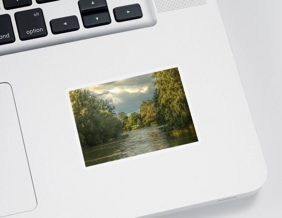 Canon Sticker featuring the photograph A View Down the Lake by Jeremy Hayden