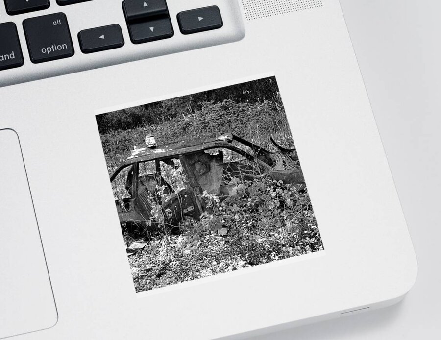 Car Wreck Photographs Sticker featuring the photograph Abandoned by David Davies