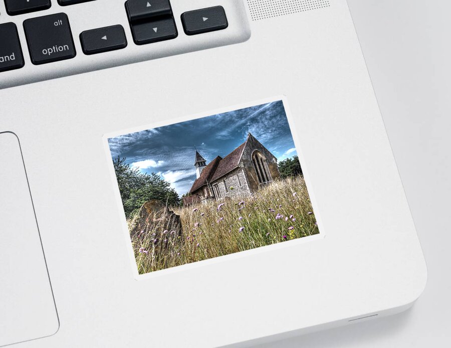 Church Sticker featuring the photograph Abandoned Grave In The Churchyard by Gill Billington