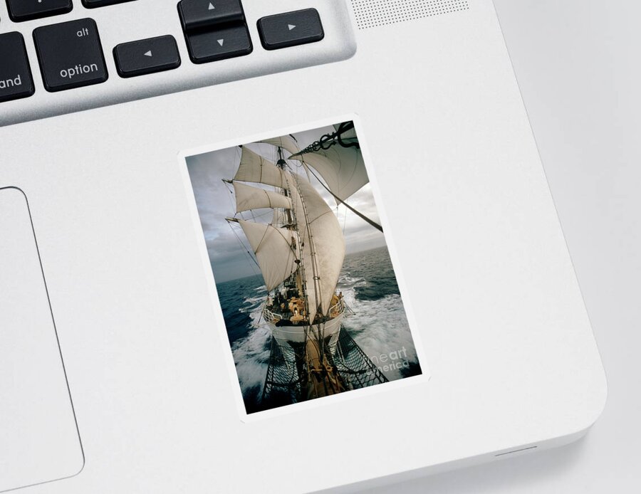 Ship Sticker featuring the photograph Aboard Coast Guard Training Ship by James L. Amos