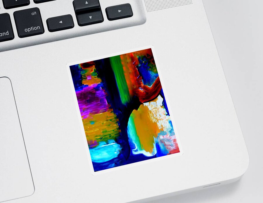 Colorful Sticker featuring the painting Abstract Du Colour by Lisa Kaiser