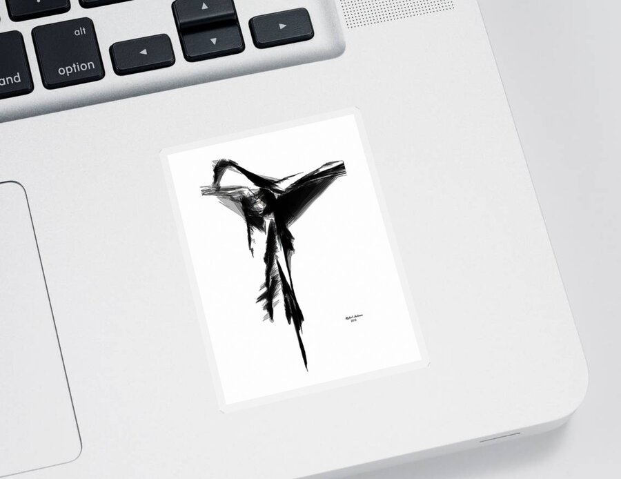 Flamenco Sticker featuring the digital art Abstract Flamenco by Rafael Salazar