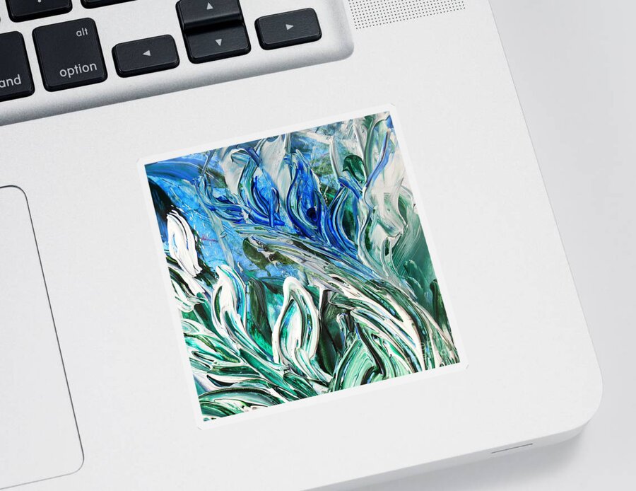 Reflection Sticker featuring the painting Abstract Floral Sky Reflection by Irina Sztukowski