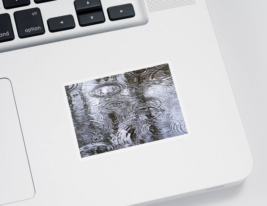 Water Sticker featuring the photograph Abstract Raindrops by Christina Rollo