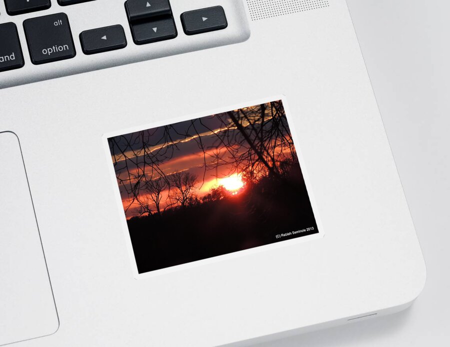Sunset Sticker featuring the photograph After the Snow Sunset by Rabiah Seminole