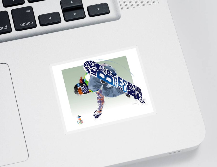Shaun White Sticker featuring the digital art Air Born for Gold by Scott Weigner