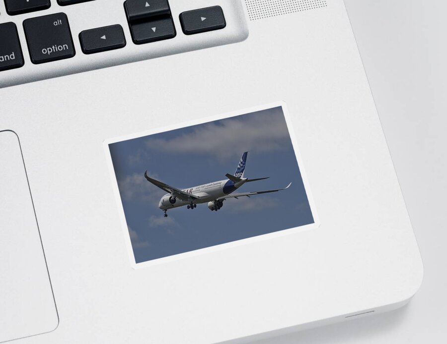 Transportation Sticker featuring the photograph Airbus A350 by Shirley Mitchell