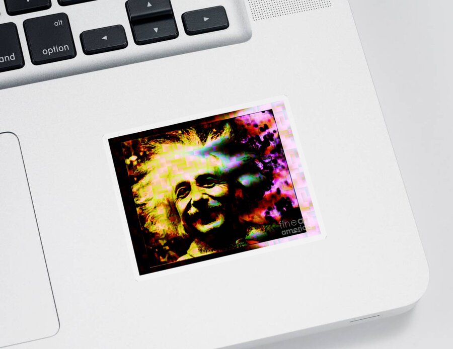 Fractal Art Sticker featuring the digital art Albert Einstein - Why Is It That Nobody Understands Me - Yet Everybody Likes Me by Elizabeth McTaggart