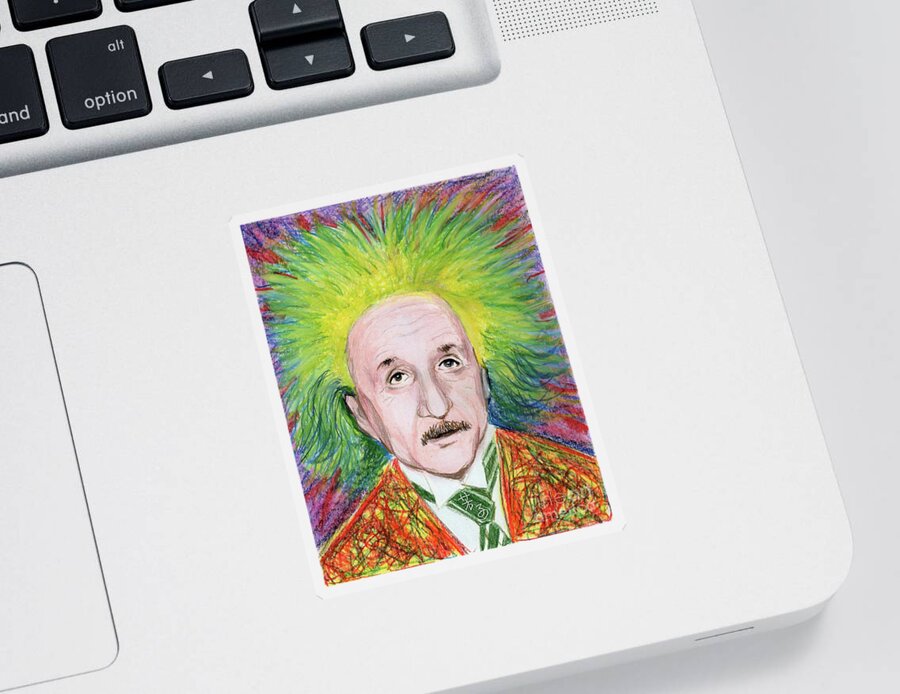 Contract Wardianzaak Componeren Albert Einstein Sticker by Yoshiko Mishina - Pixels Merch