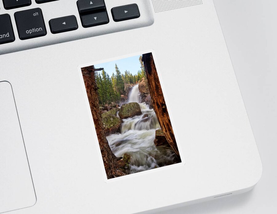 Rmnp Sticker featuring the photograph Alberta Falls II by Ronda Kimbrow
