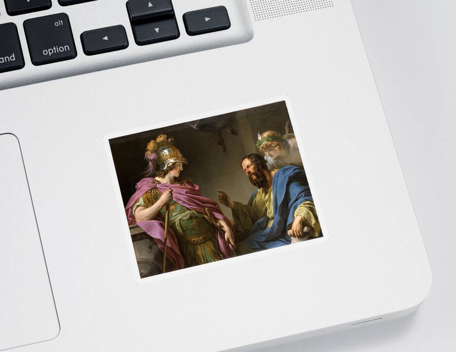 Francois-andre Vincent Sticker featuring the painting Alcibades being taught by Socrates by Francois-Andre Vincent