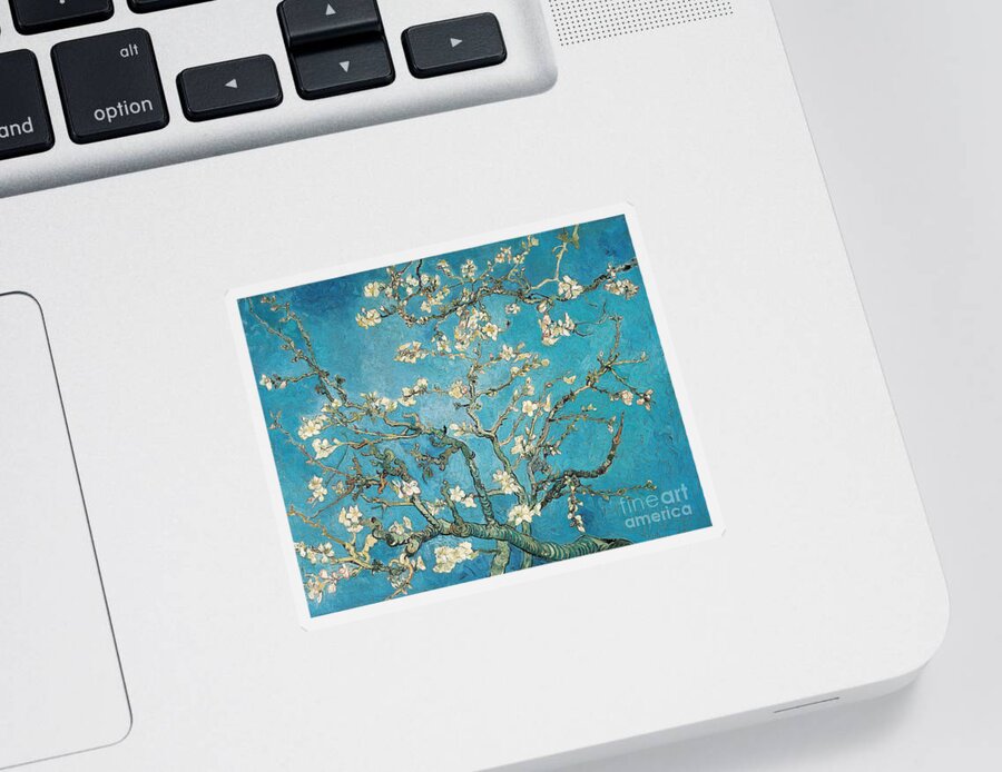 Van Sticker featuring the painting Almond branches in bloom by Vincent van Gogh