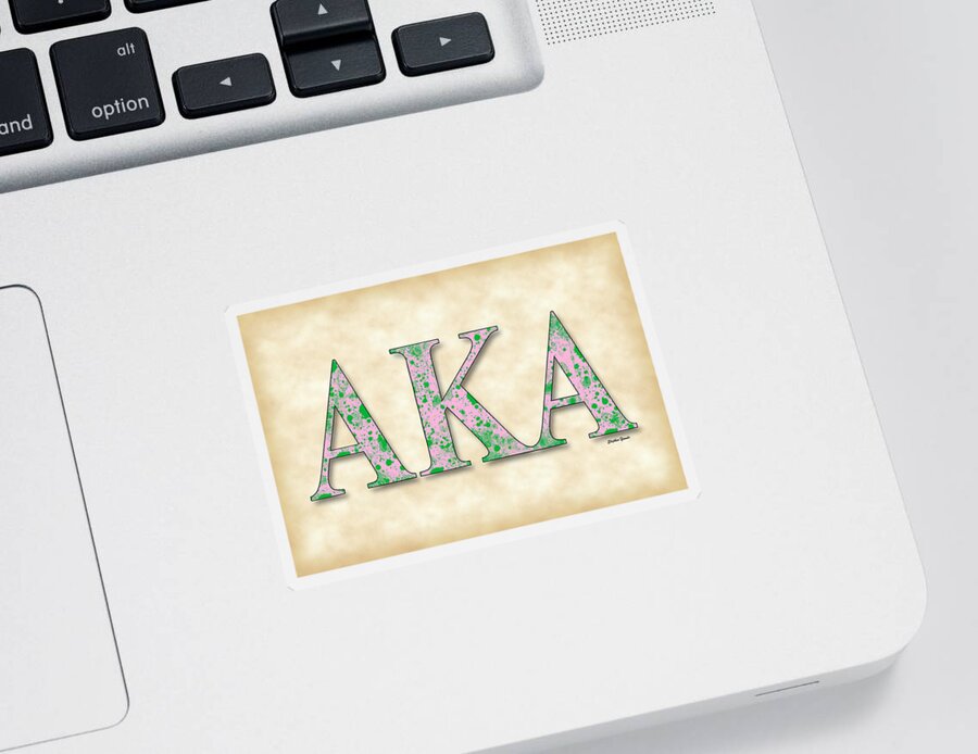 Alpha Kappa Alpha Sticker featuring the digital art Alpha Kappa Alpha - Parchment by Stephen Younts