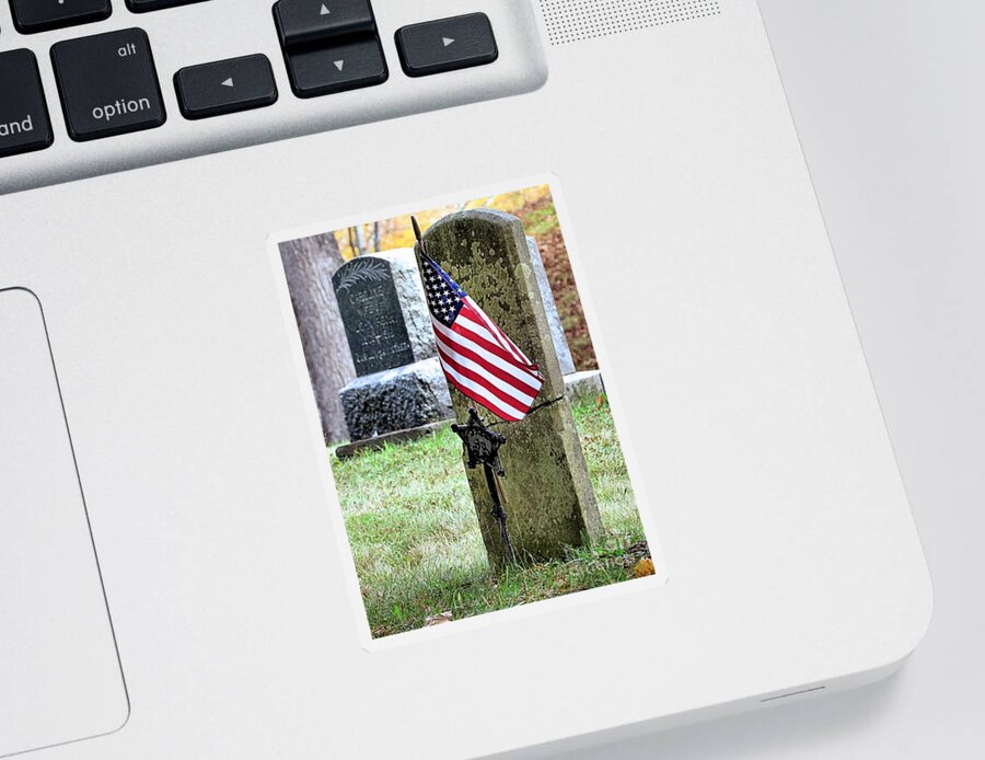 American Flag Sticker featuring the photograph American Veteran by Janice Drew