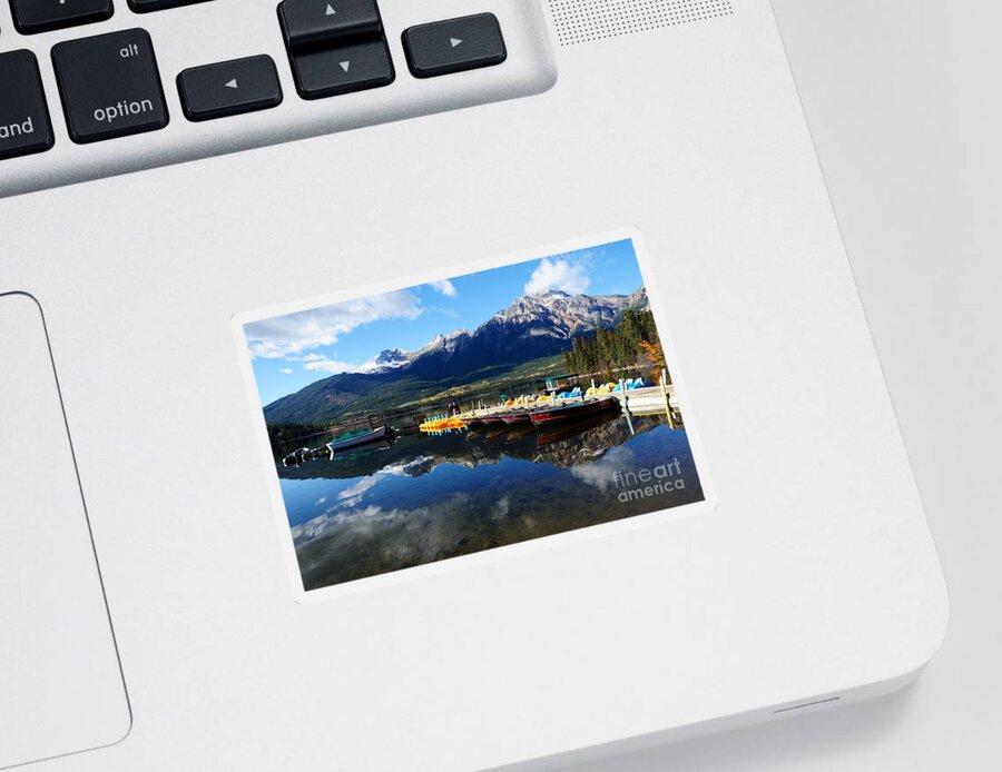 Mountain Sticker featuring the photograph An Autumn Float Would be Fun by Vivian Christopher
