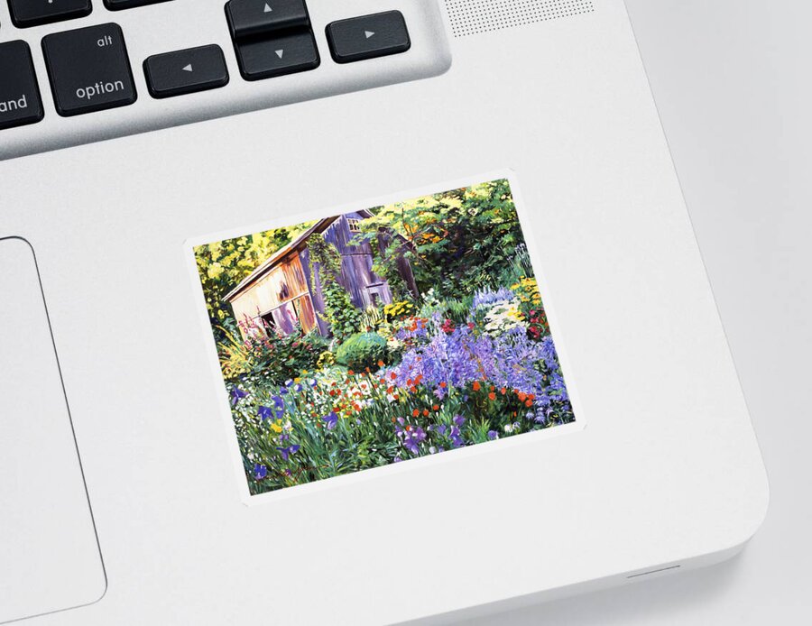 Gardenscape Sticker featuring the painting An Impressionist Garden by David Lloyd Glover
