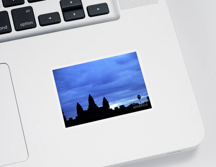 Angkor Wat Sticker featuring the photograph Angkor Wat Sunrise 01 by Rick Piper Photography