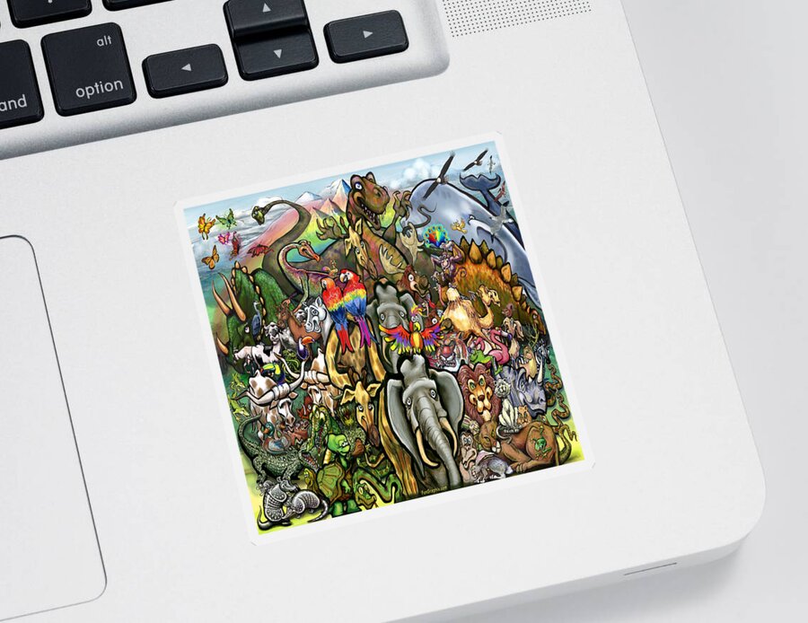 Animal Sticker featuring the digital art Animals Great and Small by Kevin Middleton
