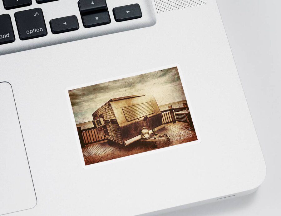 Camper Sticker featuring the photograph Antique holidays by Jorgo Photography