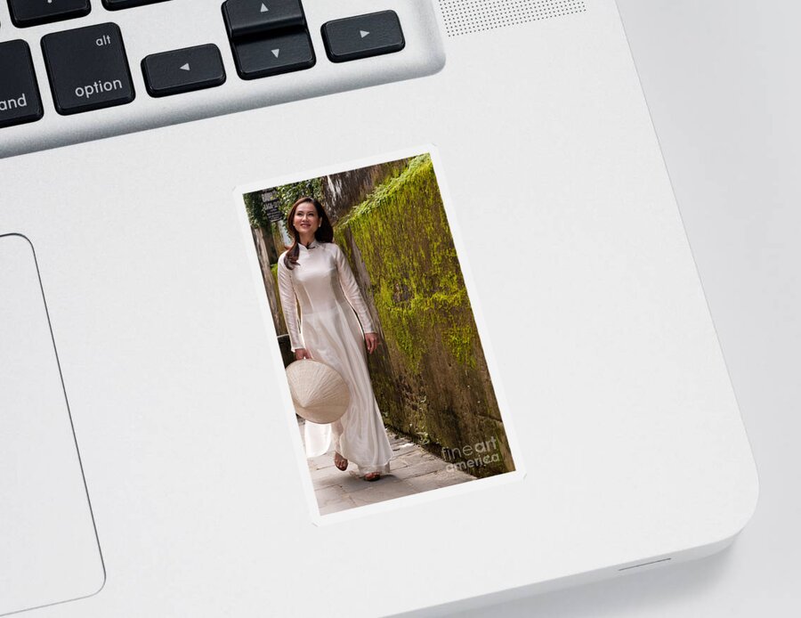 Vietnam Sticker featuring the photograph Ao Dai 03 by Rick Piper Photography